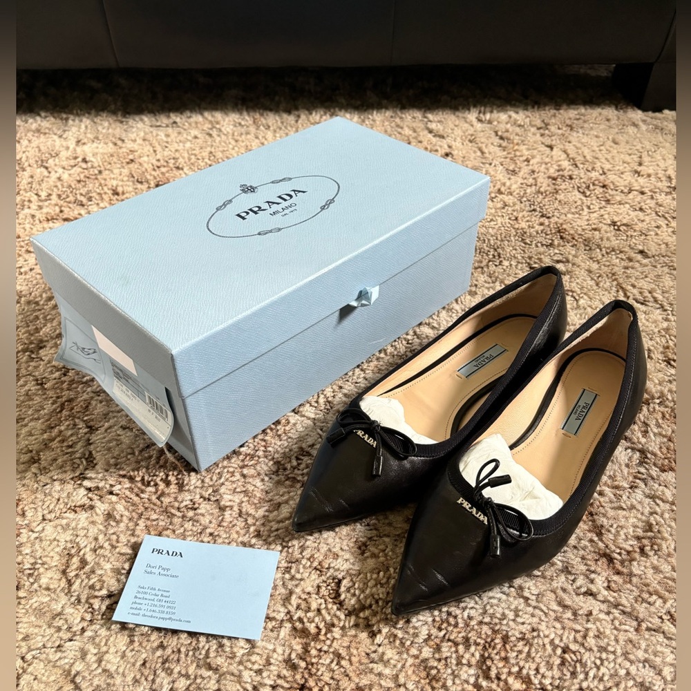 Prada Pointy Toe Ballet Flats